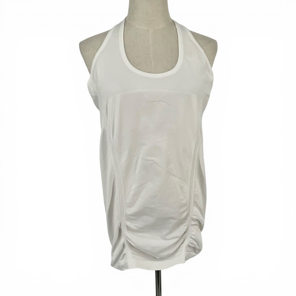 Athleta Chi Tank White Seamless Racerback Yoga Training Top XL Athletic
